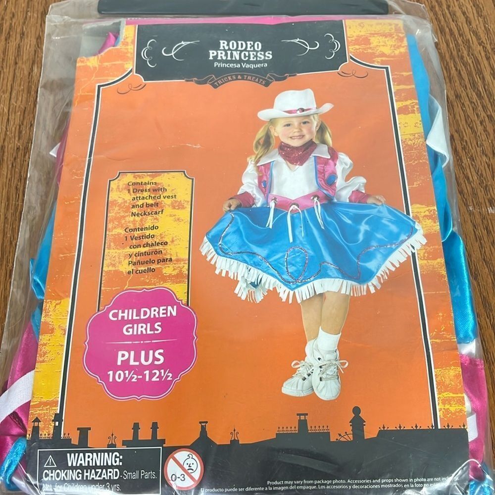 🆕 Rodeo Princess Child Costume Cowgirl Size Plus 10.5-12.5 New